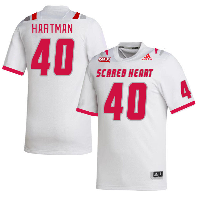 Men-Youth #40 Austin Hartman Scared Heart Pioneers 2023 College Football Jerseys Stitched Sale-White